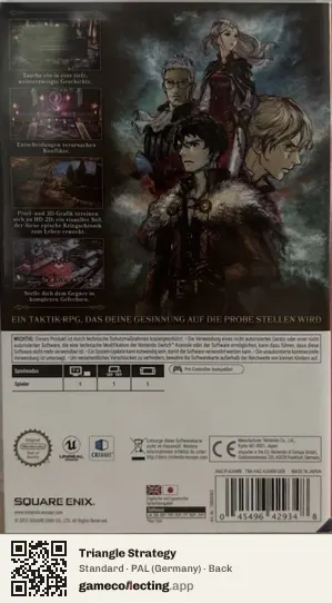 Triangle Strategy Nintendo Switch, Germany box back