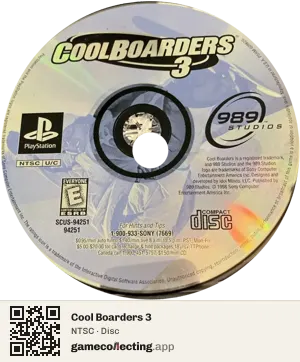 Cool Boarders 3 PlayStation, NTSC disc