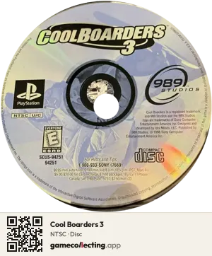 Cool Boarders 3 PlayStation, NTSC disc