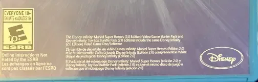 Disney Infinity 2.0, the ESRB box on its front
