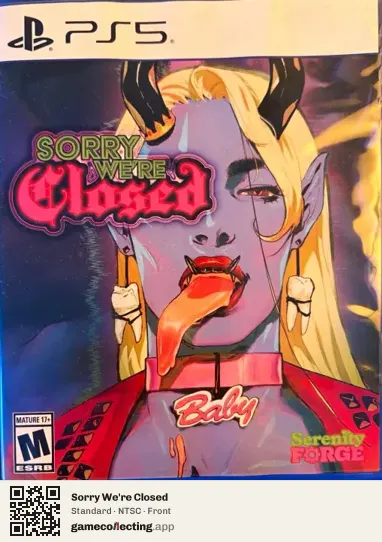 Sorry We're Closed PlayStation 5, NTSC box front