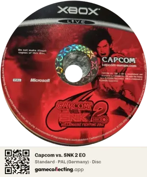Capcom vs. SNK 2 EO Xbox, PAL disc