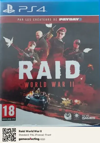 Raid: World War II PlayStation 4, France box front