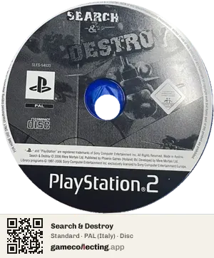 Search & Destroy PlayStation 2, PAL disc