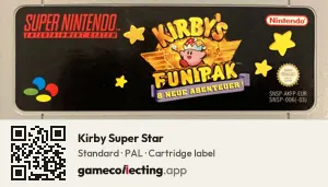 Kirby Super Star Super Nintendo Entertainment System, PAL cartridge label