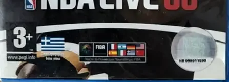 NBA Live 08, the PEGI square on its front