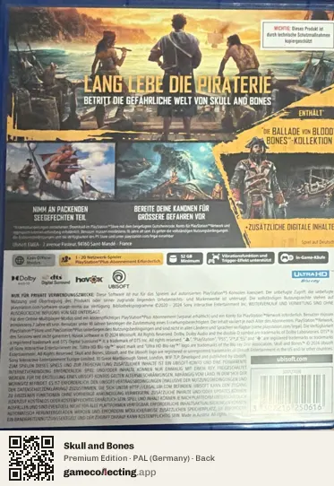 Skull and Bones PlayStation 5, Germany box back