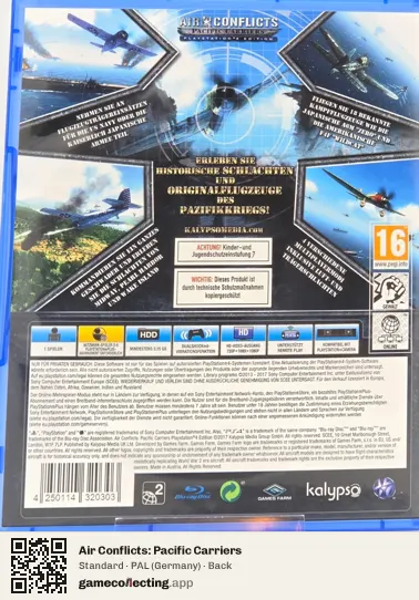Air Conflicts: Pacific Carriers PlayStation 4, Germany box back