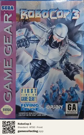 RoboCop 3 Sega Game Gear, NTSC box front