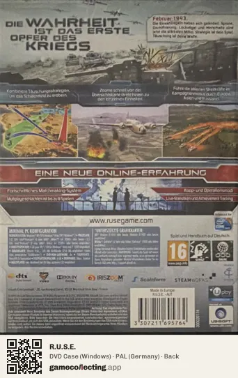R.U.S.E. Computer, Germany box back