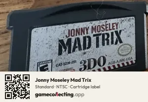 Jonny Moseley Mad Trix Game Boy Advance, NTSC cartridge label