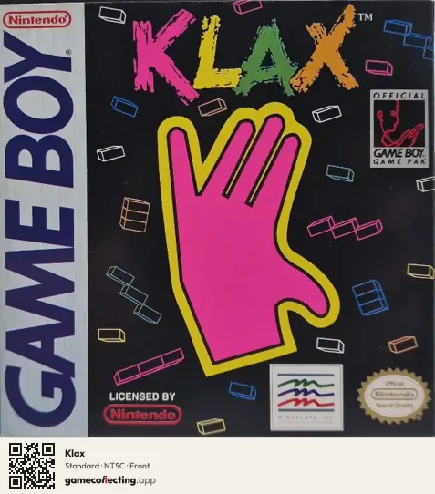 Klax Game Boy, NTSC box front