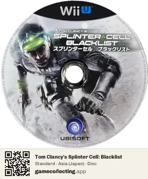 Tom Clancy's Splinter Cell: Blacklist Nintendo Wii U, Asia disc