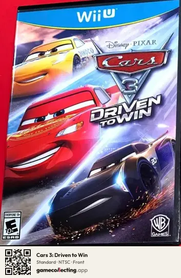 Cars 3: Driven to Win Nintendo Wii U, NTSC box front