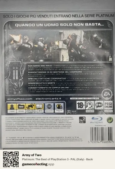 Army of Two PlayStation 3, Italy box back