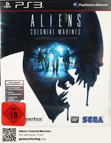 Aliens: Colonial Marines PlayStation 3, Germany box front