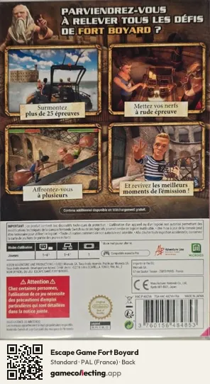 Escape Game Fort Boyard Nintendo Switch, France box back