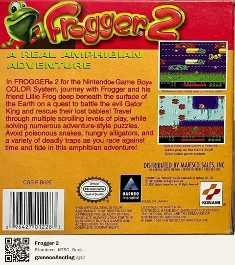 Frogger 2 Game Boy Color, NTSC box back