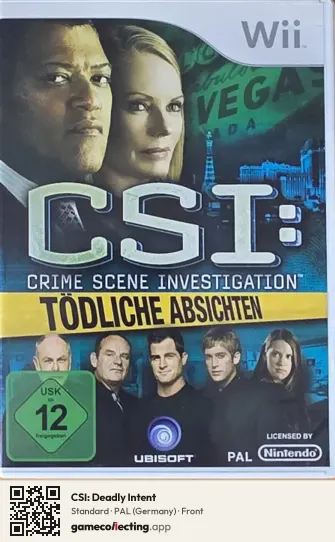 CSI: Deadly Intent Nintendo Wii, Germany box front