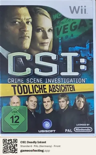 CSI: Deadly Intent Nintendo Wii, Germany box front