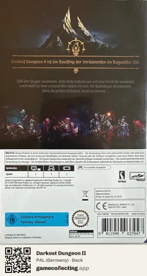 Darkest Dungeon II Nintendo Switch, Germany box back