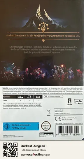 Darkest Dungeon II Nintendo Switch, Germany box back