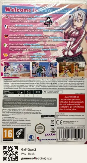 Gal*Gun 2 Nintendo Switch, PAL box back