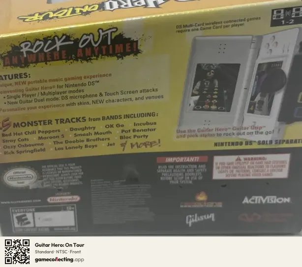 Guitar Hero: On Tour Nintendo DS, NTSC box front