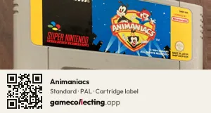 Animaniacs Super Nintendo Entertainment System, PAL cartridge label