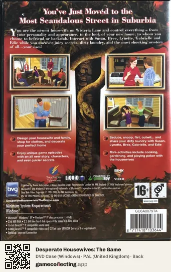 Desperate Housewives: The Game Computer, United Kingdom box back