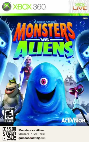 Monsters vs. Aliens Xbox 360, NTSC box front