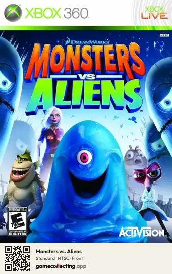 Monsters vs. Aliens Xbox 360, NTSC box front