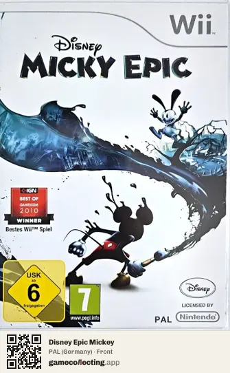 Disney Epic Mickey Nintendo Wii, Germany box front