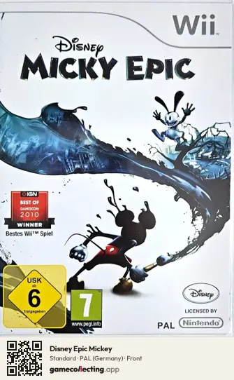 Disney Epic Mickey Nintendo Wii, Germany box front