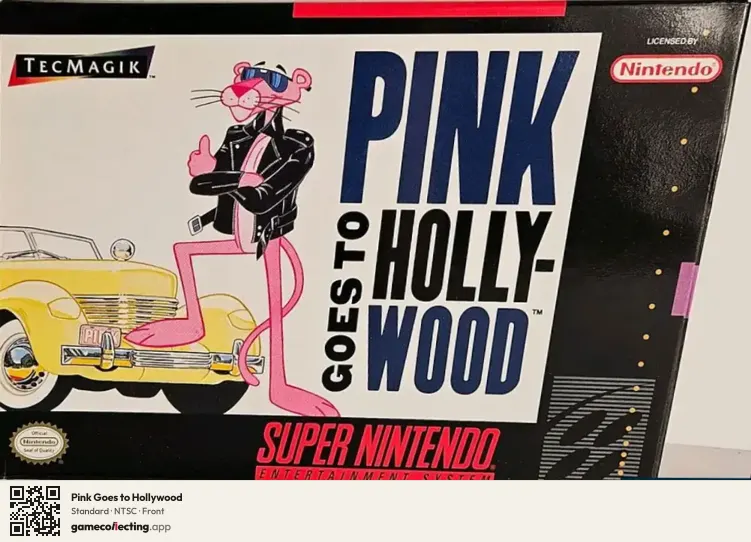 Pink Goes to Hollywood Super Nintendo Entertainment System, NTSC box front