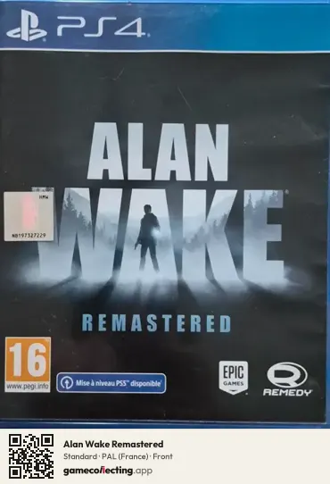 Alan Wake Remastered PlayStation 4, France box front