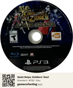 Saint Seiya: Soldiers' Soul PlayStation 3, NTSC disc