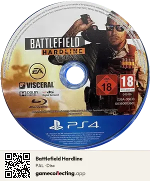 Battlefield Hardline PlayStation 4, PAL disc