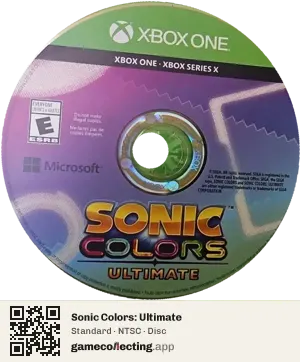 Sonic Colors: Ultimate Xbox One, NTSC disc