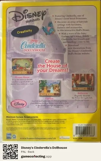 Disney's Cinderella's Dollhouse Computer, PAL box back