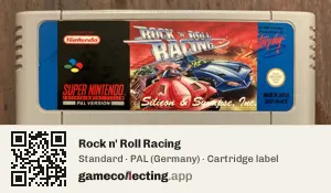 Rock n' Roll Racing Super Nintendo Entertainment System, PAL cartridge label