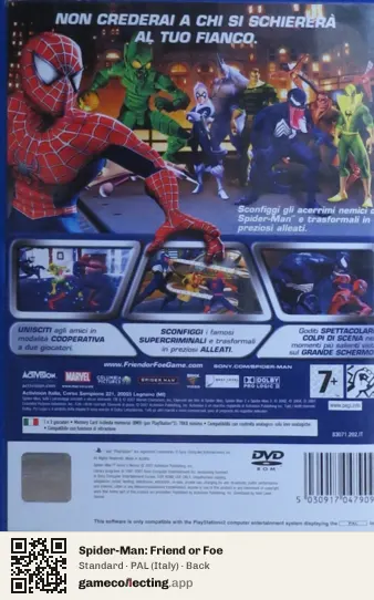 Spider-Man: Friend or Foe PlayStation 2, Italy box back