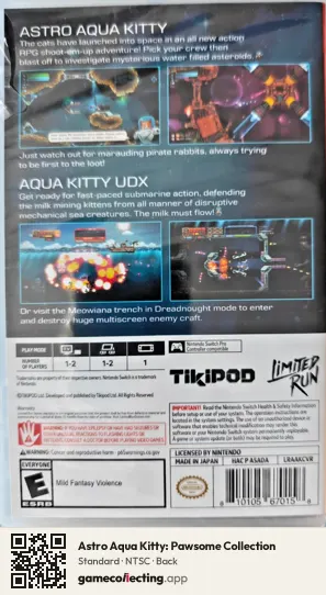 Astro Aqua Kitty: Pawsome Collection Nintendo Switch, NTSC box back