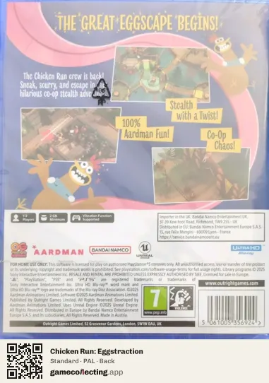 Chicken Run: Eggstraction PlayStation 5, PAL box back