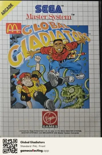 Global Gladiators Sega Master System, PAL box front