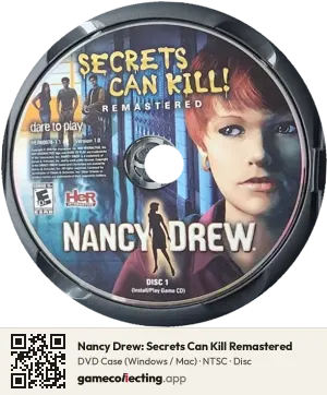 Nancy Drew: Secrets Can Kill Remastered Computer, NTSC disc
