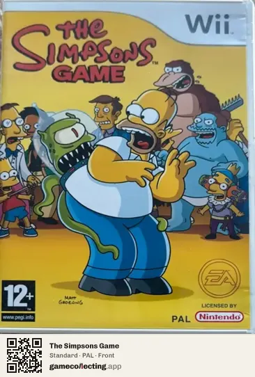 The Simpsons Game Nintendo Wii, PAL box front
