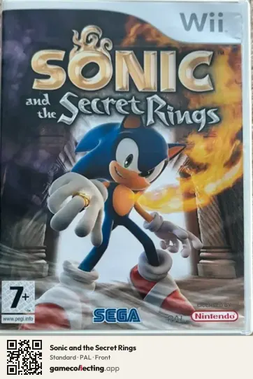 Sonic and the Secret Rings Nintendo Wii, PAL box front