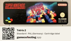 Tetris 2 Super Nintendo Entertainment System, PAL cartridge label