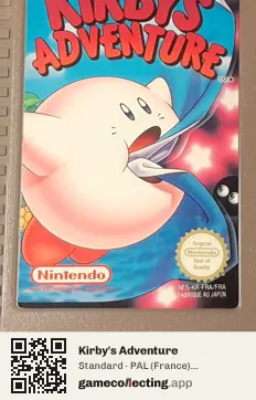 Kirby's Adventure Nintendo Entertainment System, PAL cartridge label